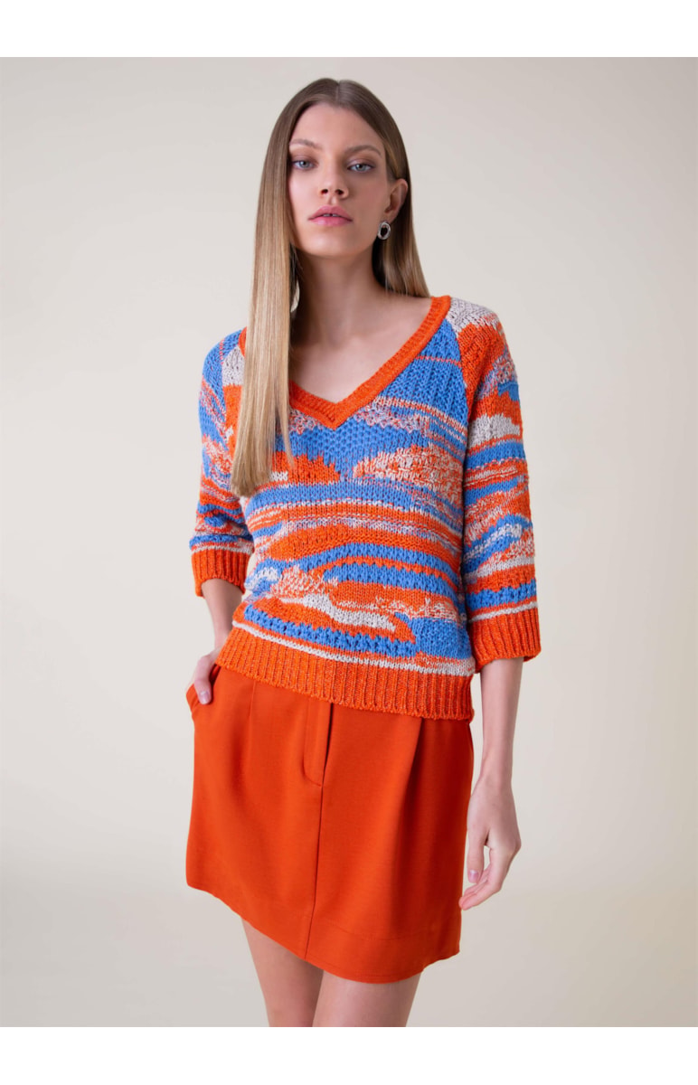 Blusa Patchwork Colors Laranja