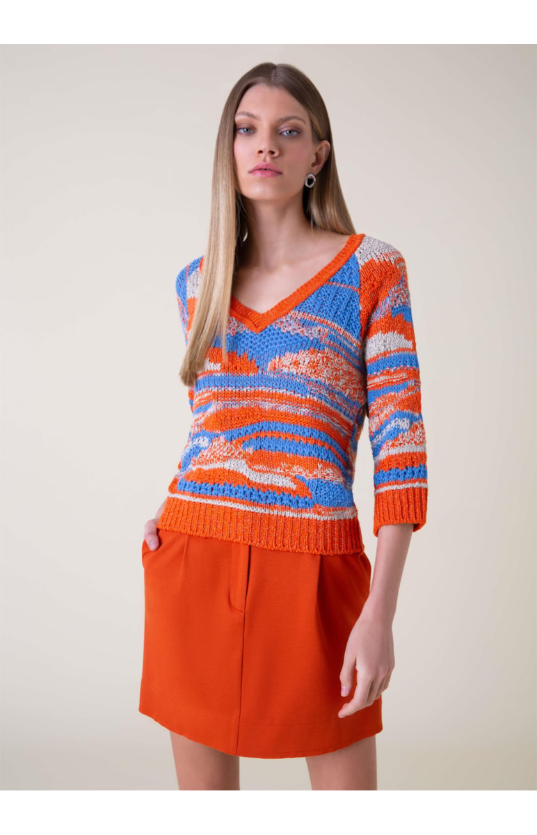 Blusa Patchwork Colors Laranja