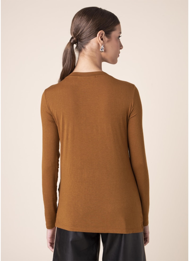 Blusa Pedras Decote v Caqui