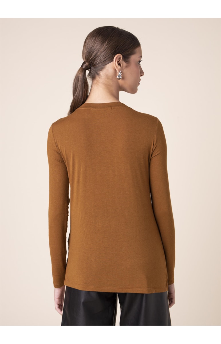 Blusa Pedras Decote v Caqui