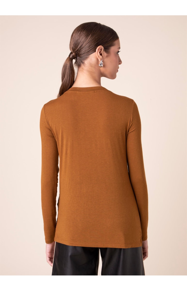 Blusa Pedras Decote v Caqui