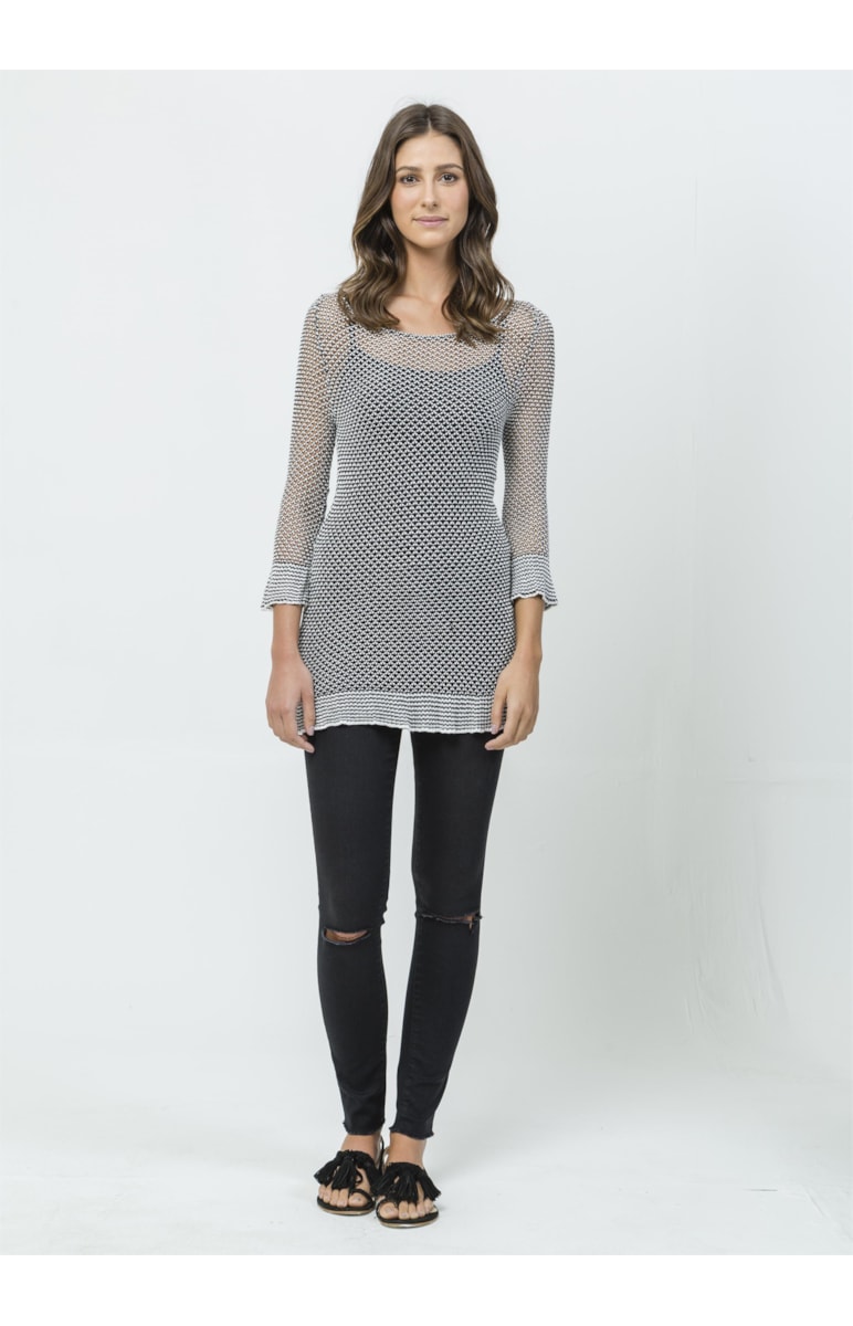 Blusa Ponto Bicolor Unica
