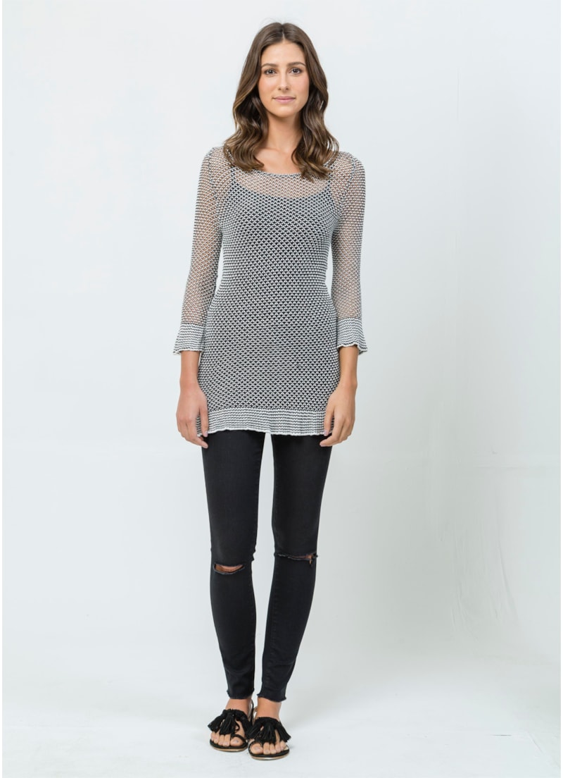 Blusa Ponto Bicolor Unica