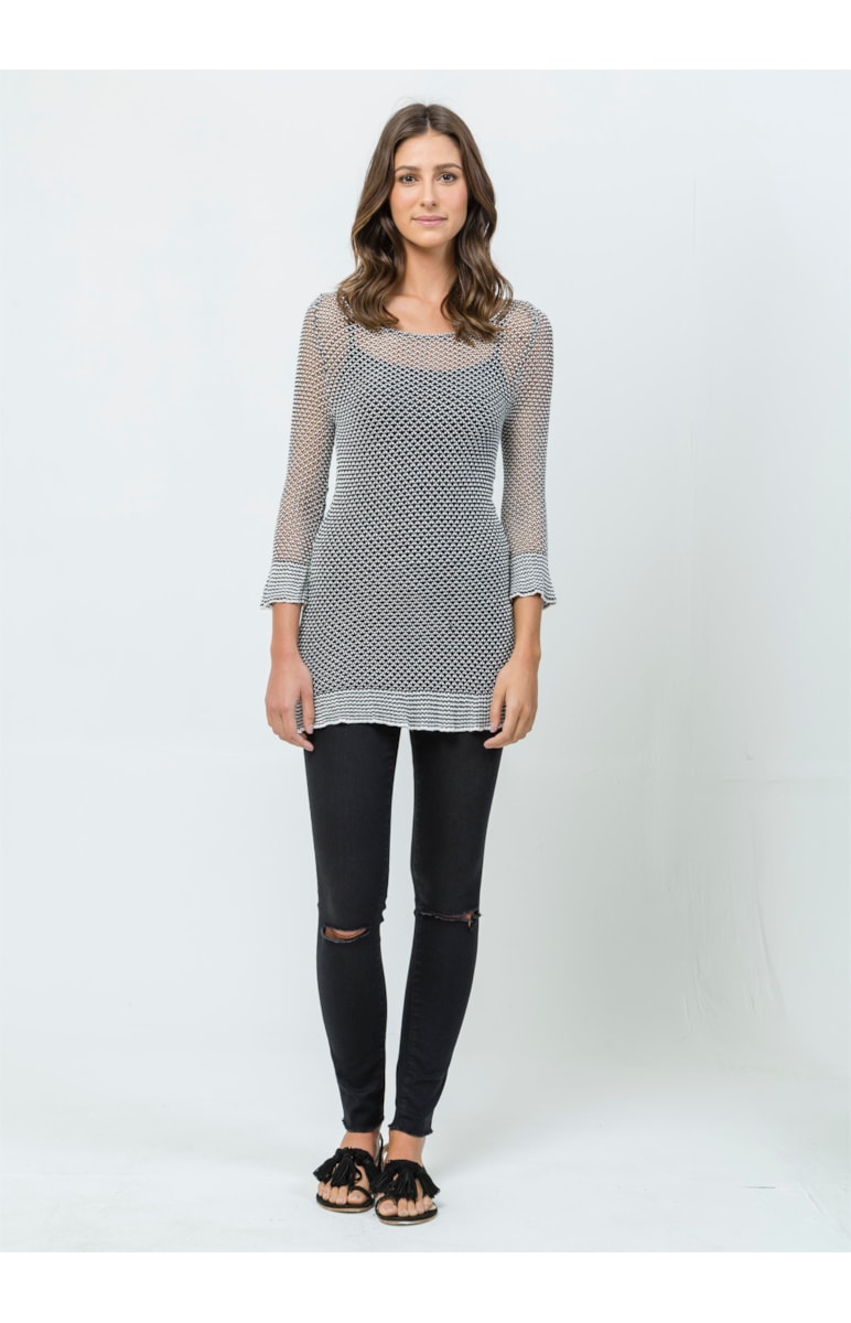 Blusa Ponto Bicolor Unica
