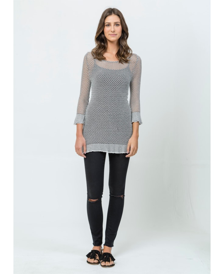 Blusa Ponto Bicolor Unica