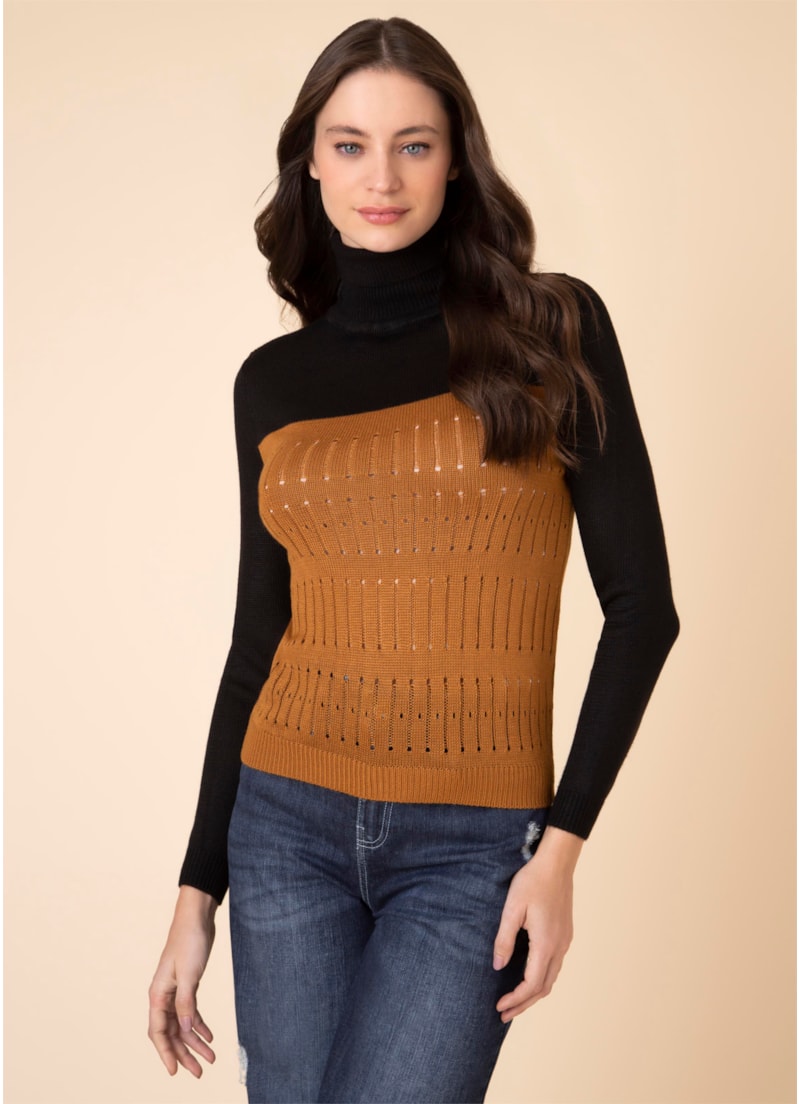 Blusa Ponto Corrente Camel