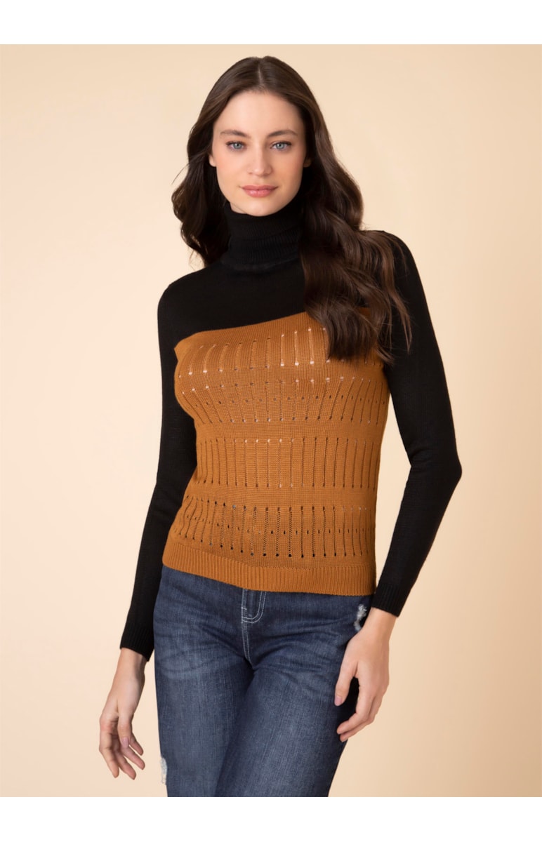 Blusa Ponto Corrente Camel
