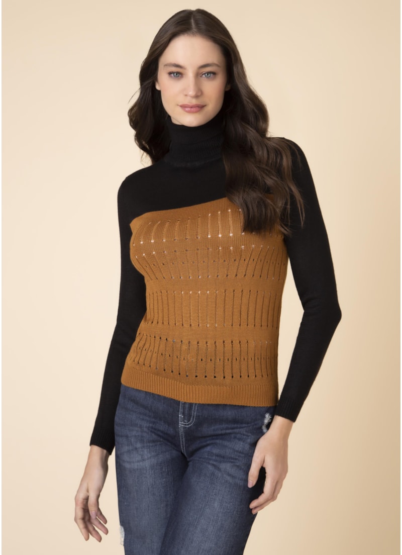 Blusa Ponto Corrente Camel