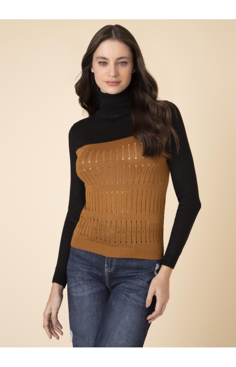 Blusa Ponto Corrente Camel