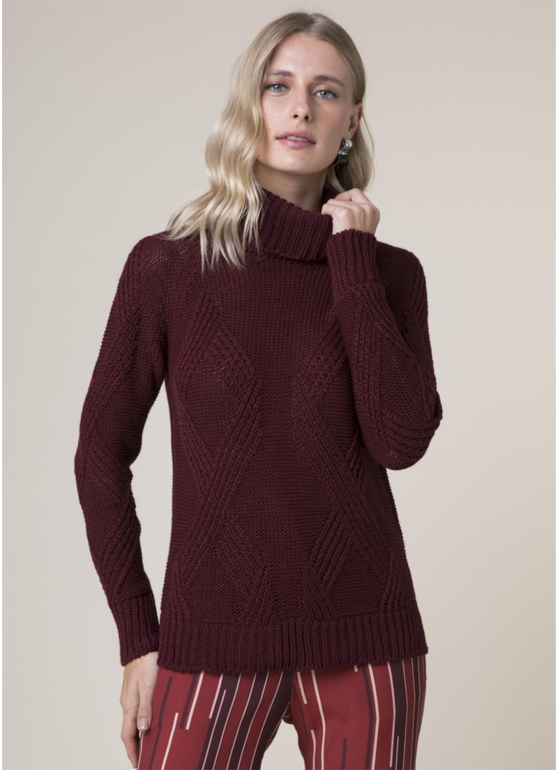 Blusa Ponto Losango Corrente Dark Wine