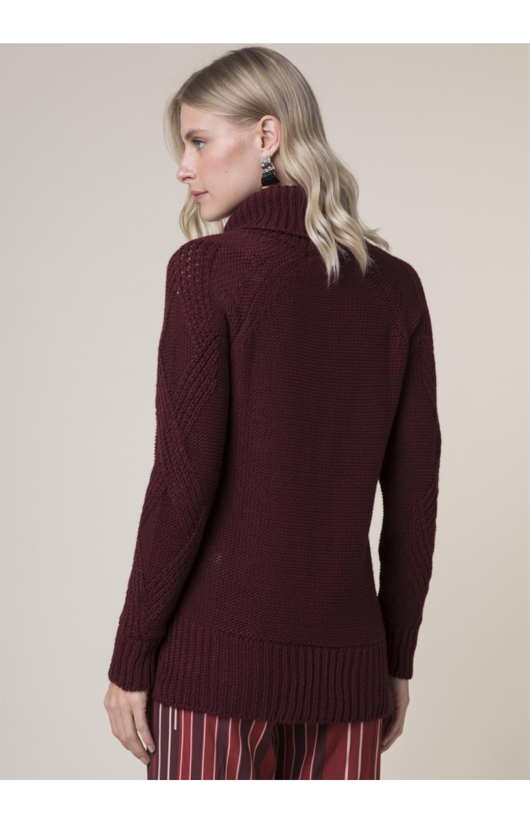 Blusa Ponto Losango Corrente Dark Wine