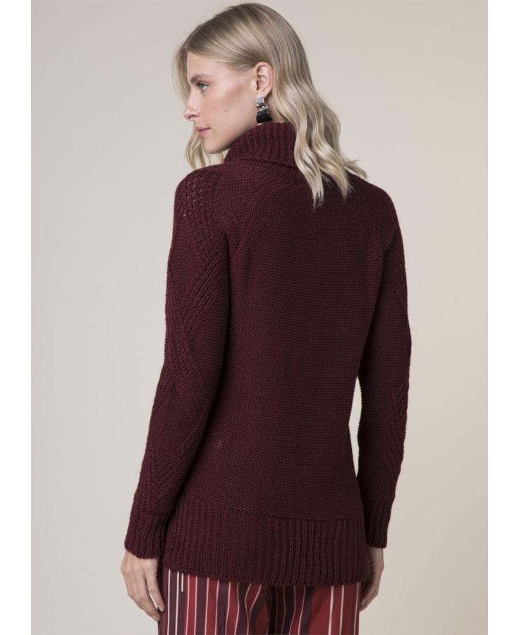 Blusa Ponto Losango Corrente Dark Wine