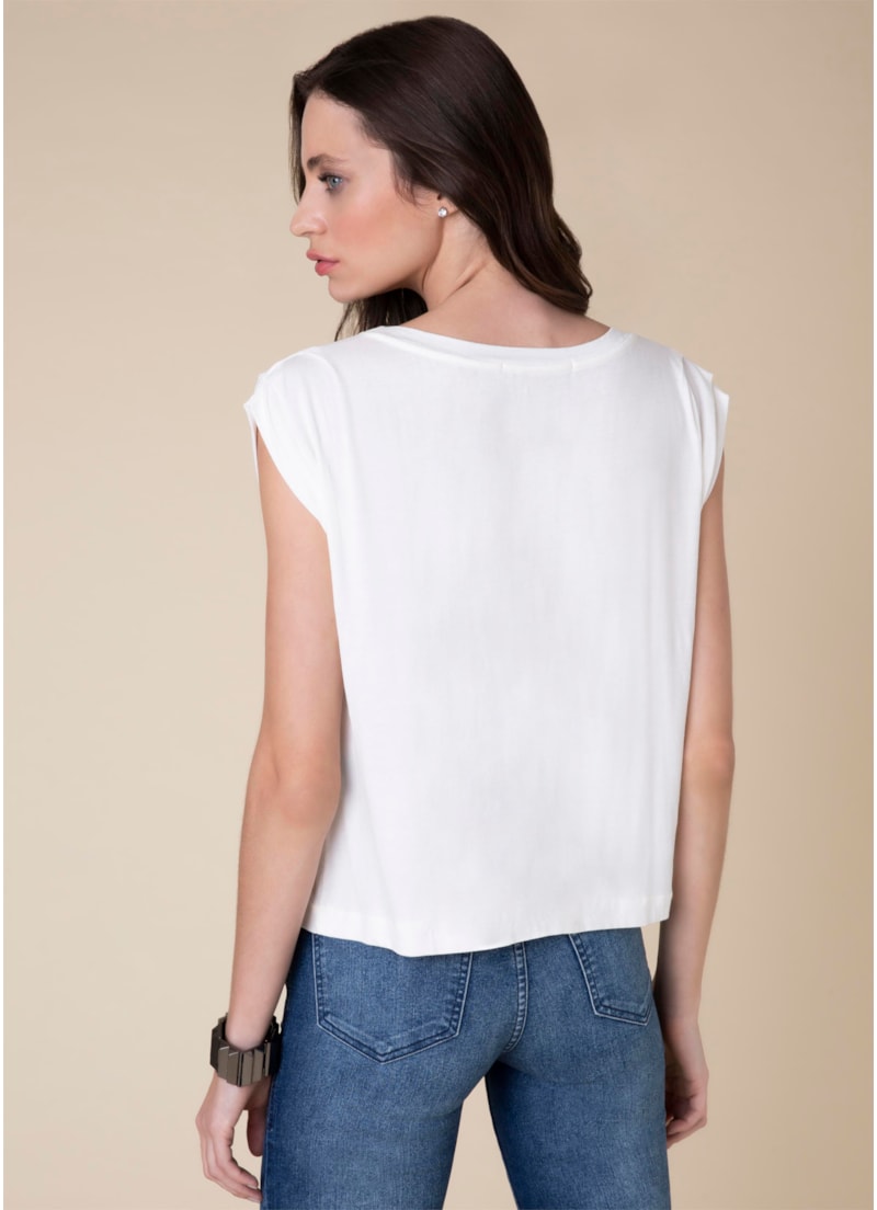 Blusa Pregas Ombro Off White