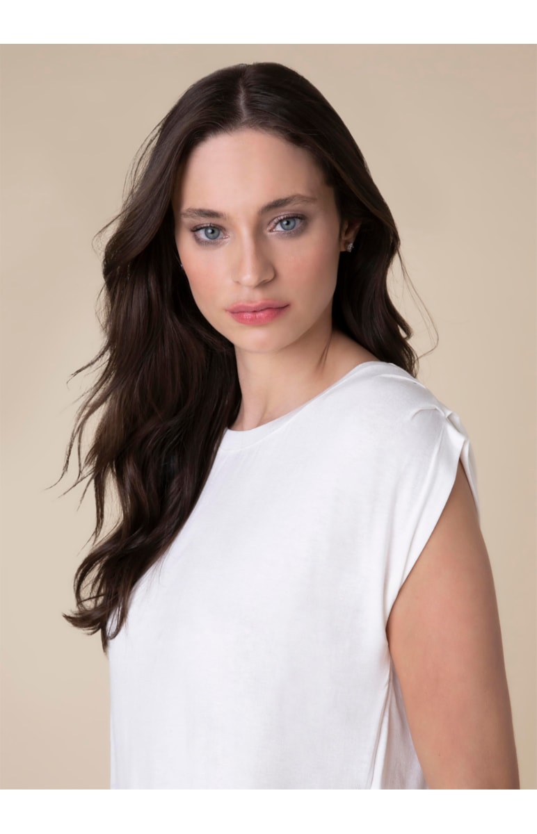 Blusa Pregas Ombro Off White