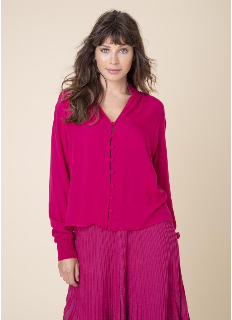 Blusa Punho Lastex Bordeaux