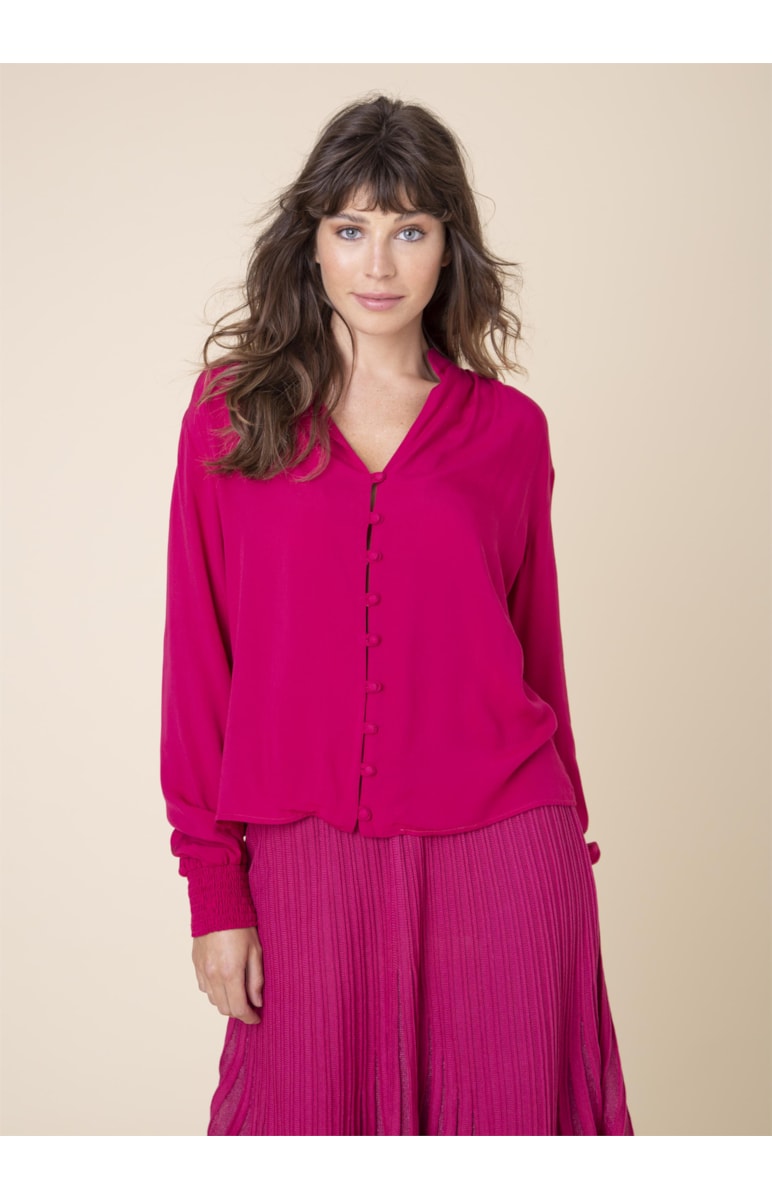Blusa Punho Lastex Bordeaux