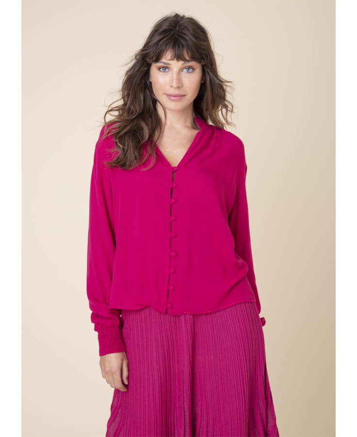 Blusa Punho Lastex Bordeaux