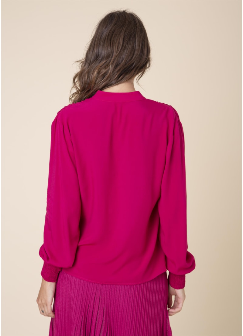 Blusa Punho Lastex Bordeaux