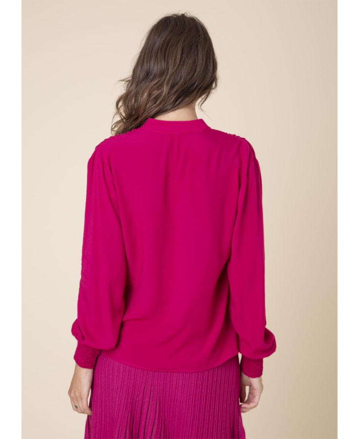 Blusa Punho Lastex Bordeaux