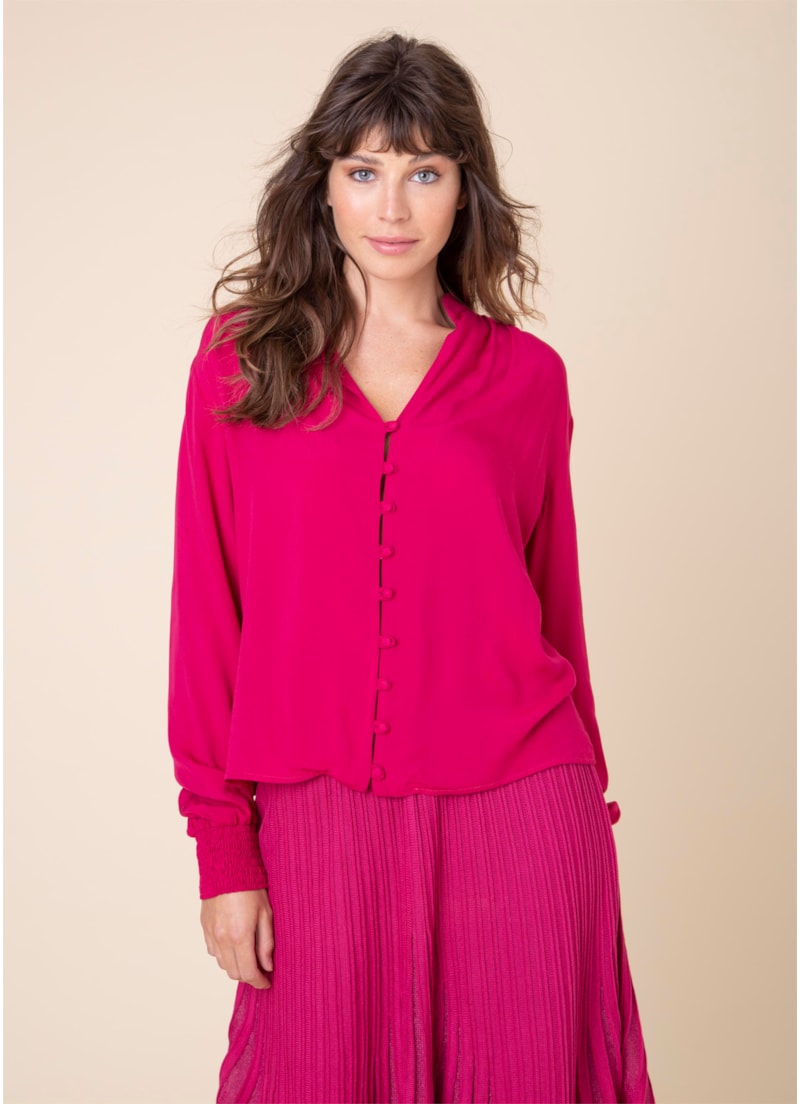 Blusa Punho Lastex Bordeaux