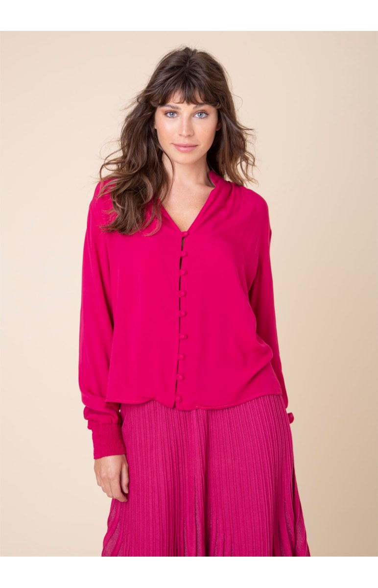 Blusa Punho Lastex Bordeaux