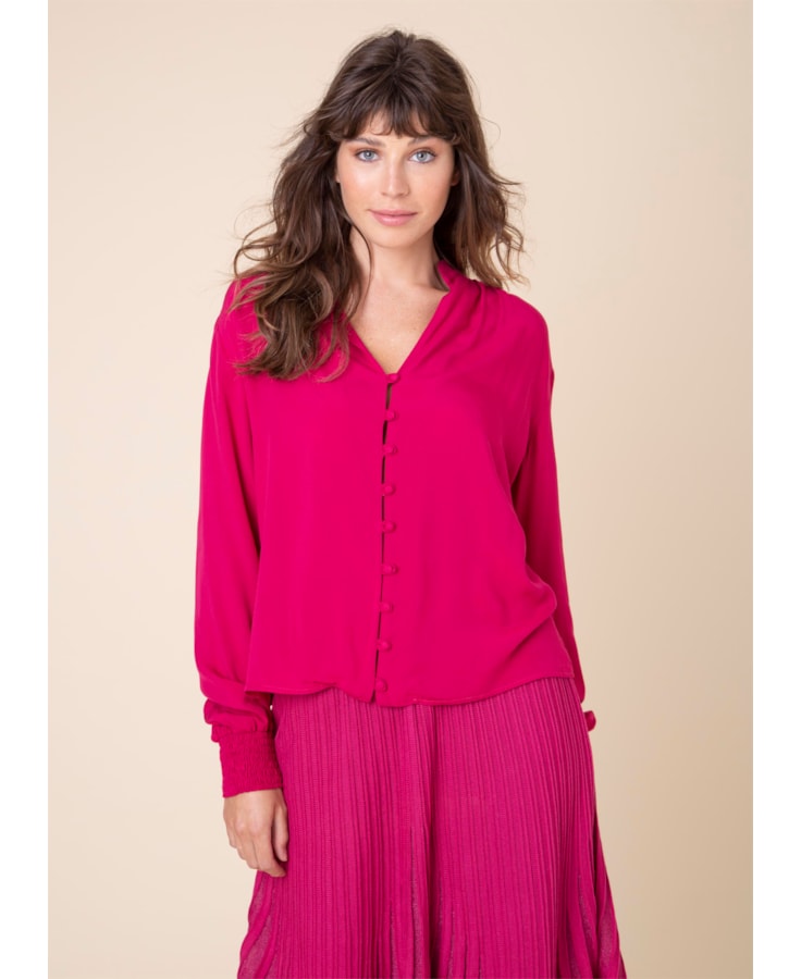 Blusa Punho Lastex Bordeaux