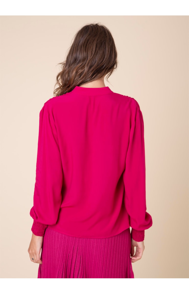 Blusa Punho Lastex Bordeaux