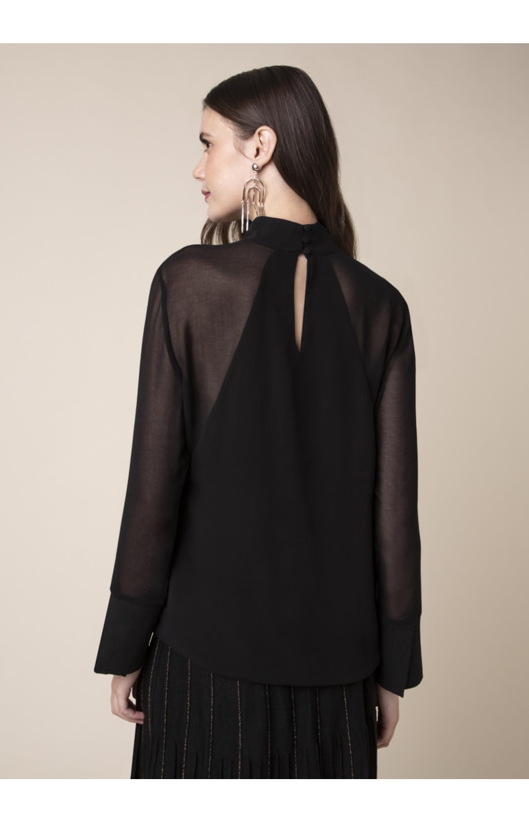 Blusa Punho Retiinea Preto