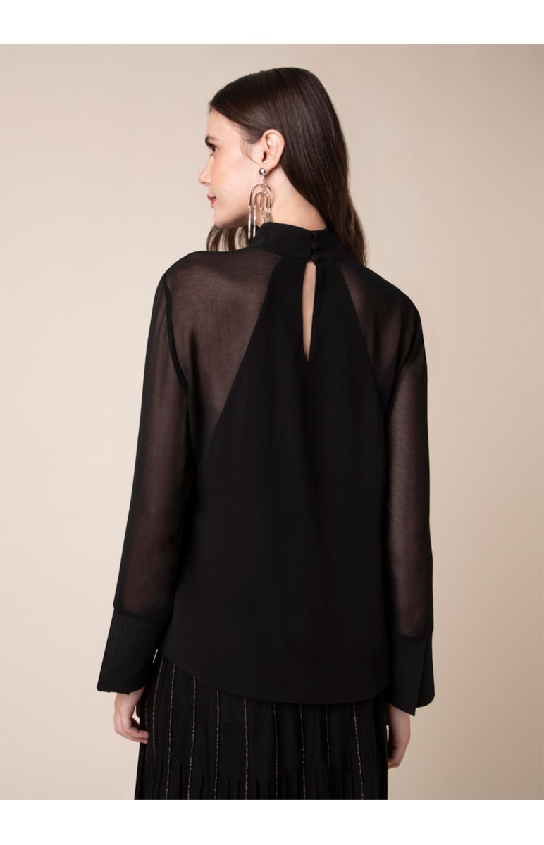 Blusa Punho Retiinea Preto