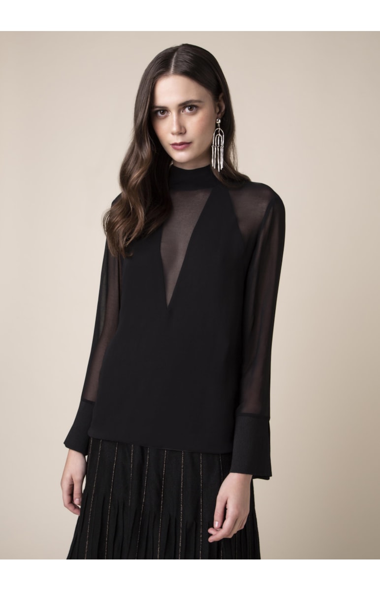 Blusa Punho Retiinea Preto