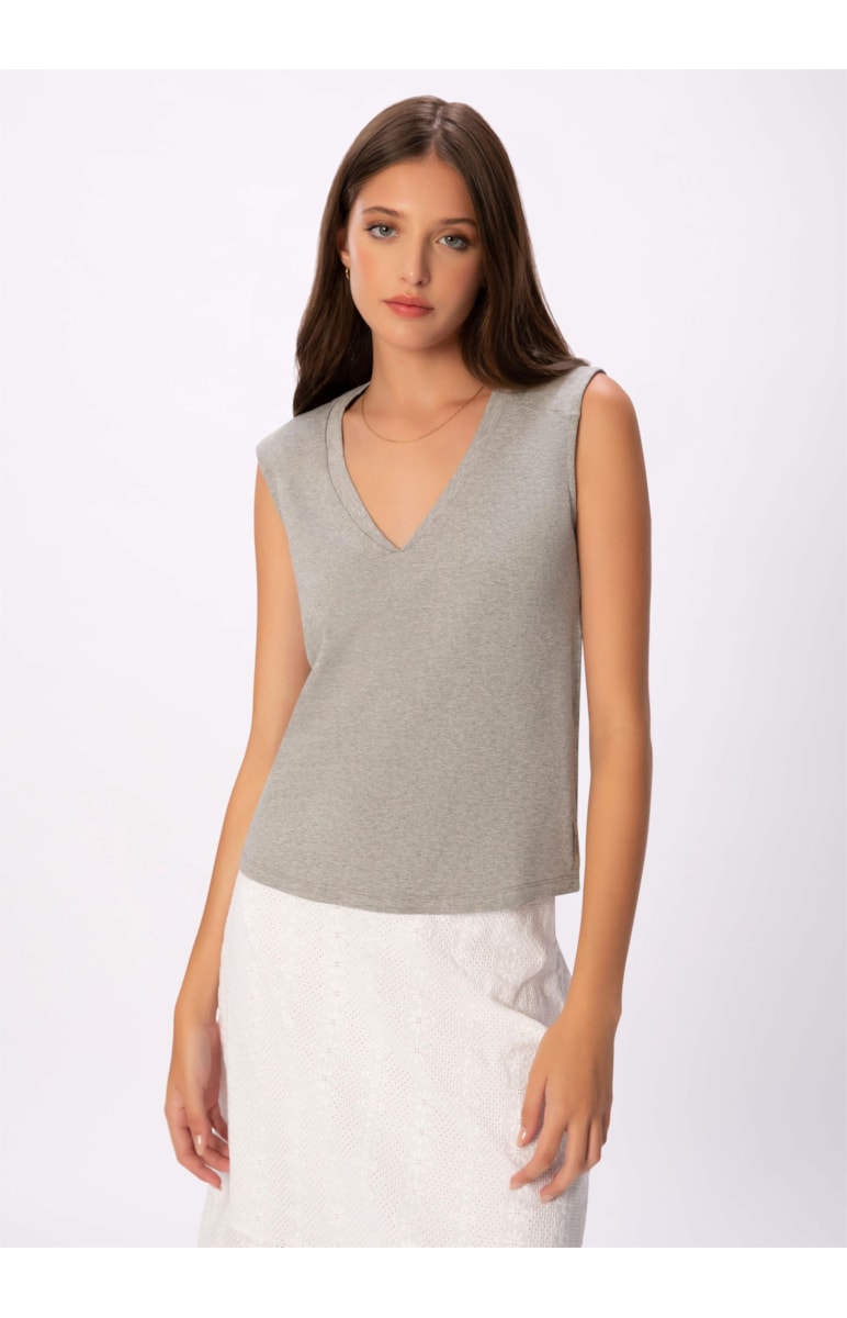 Blusa Pure Mescla Cinza Mescla