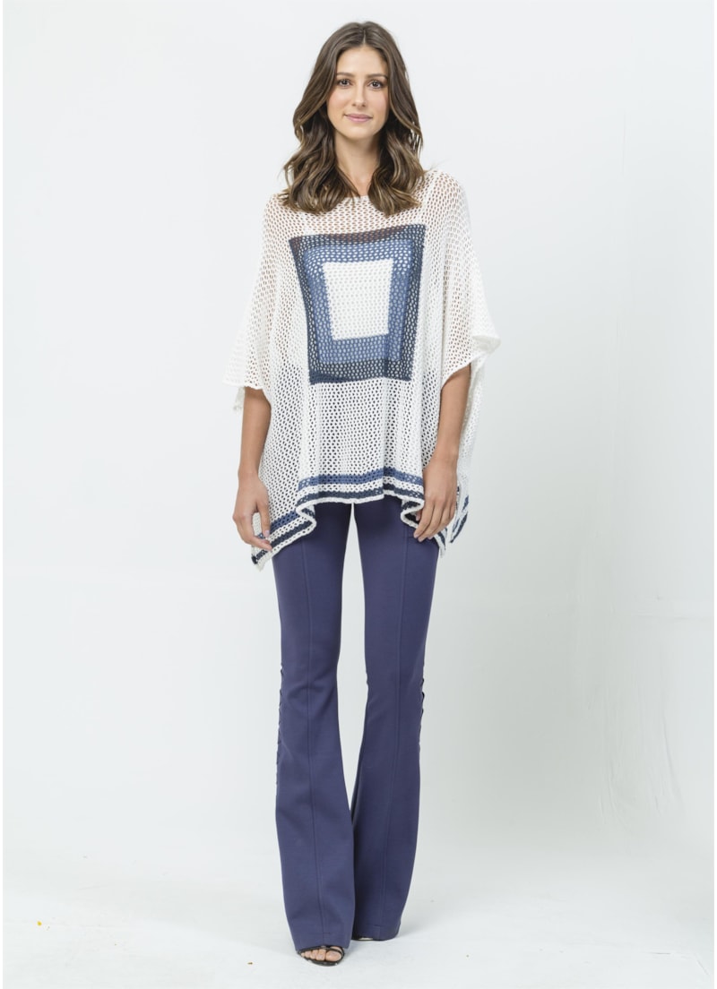 Blusa Quadrada Azul Unica