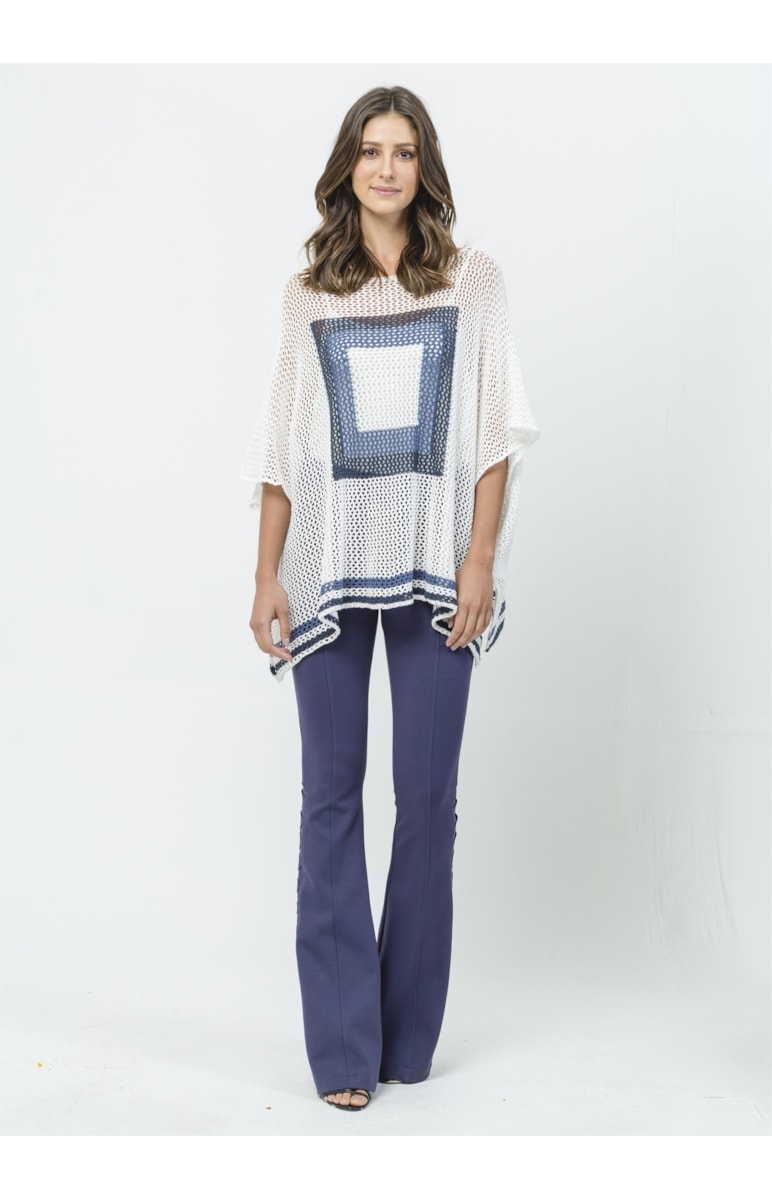 Blusa Quadrada Azul Unica