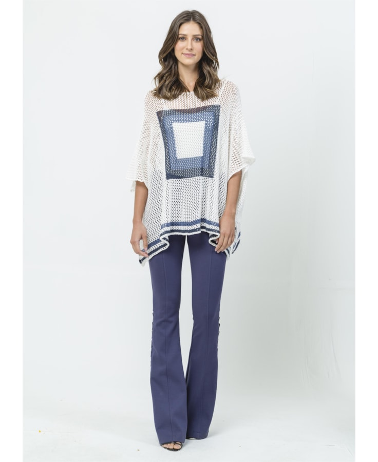 Blusa Quadrada Azul Unica
