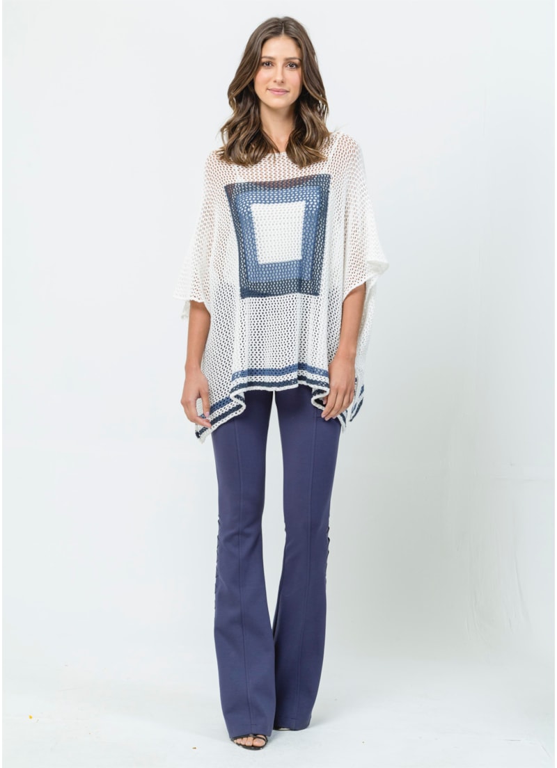 Blusa Quadrada Azul Unica