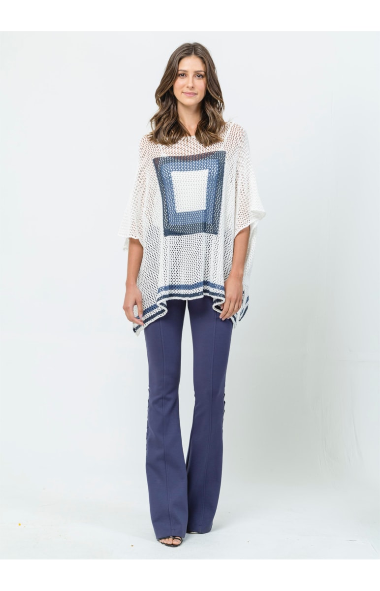 Blusa Quadrada Azul Unica