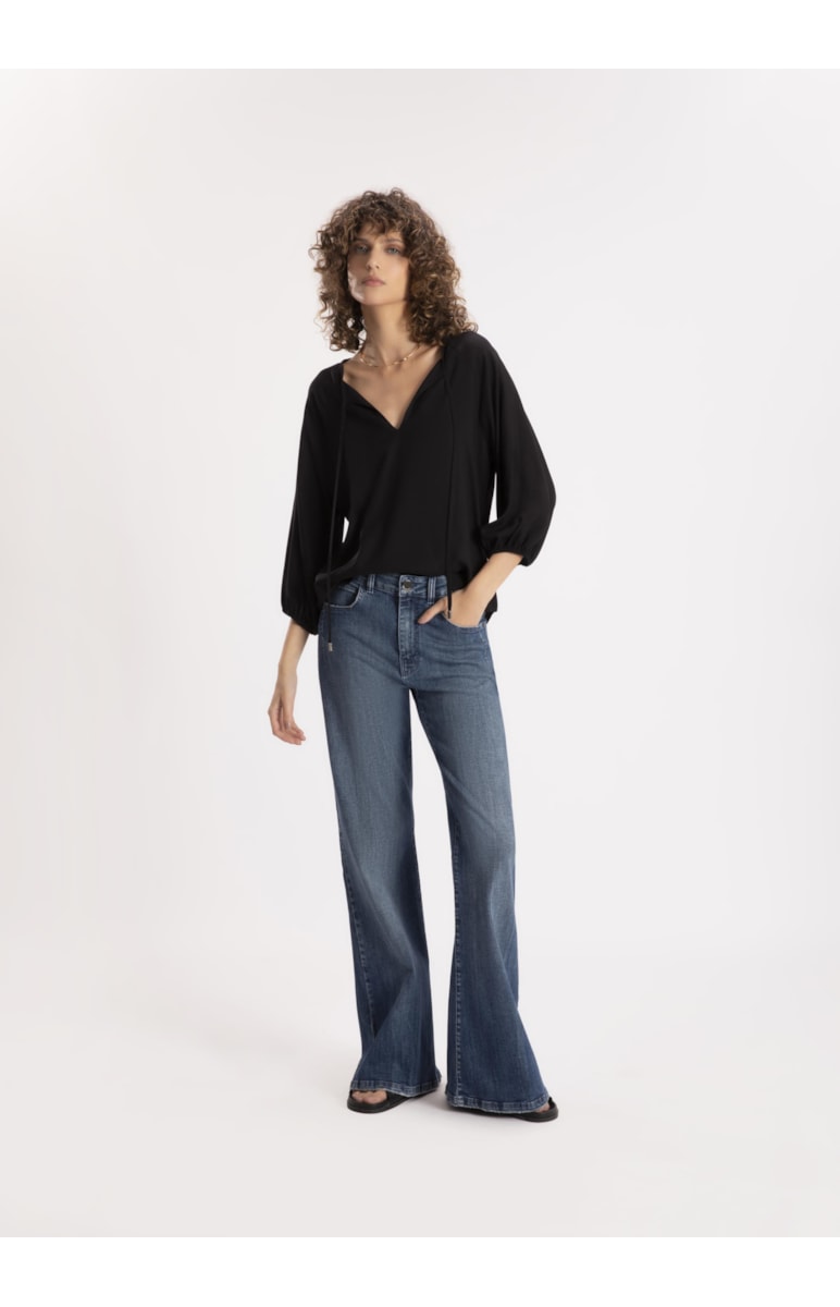 Blusa Rayon Hype Raglan Preto