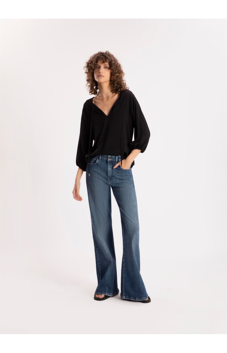 Blusa Rayon Hype Raglan Preto
