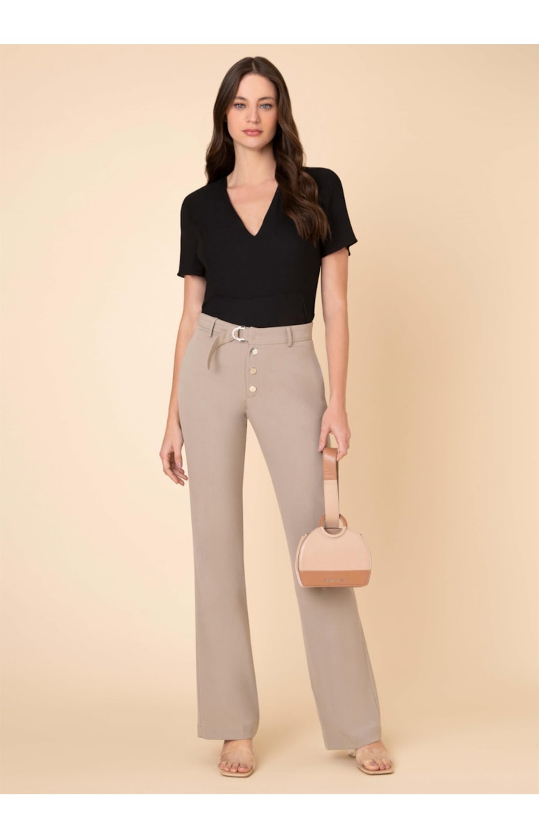 Blusa Recorte Babado Preto