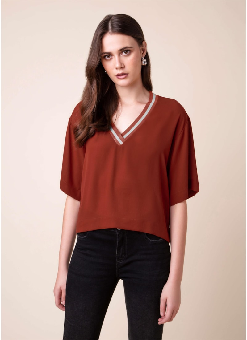 Blusa Retilínea Telha