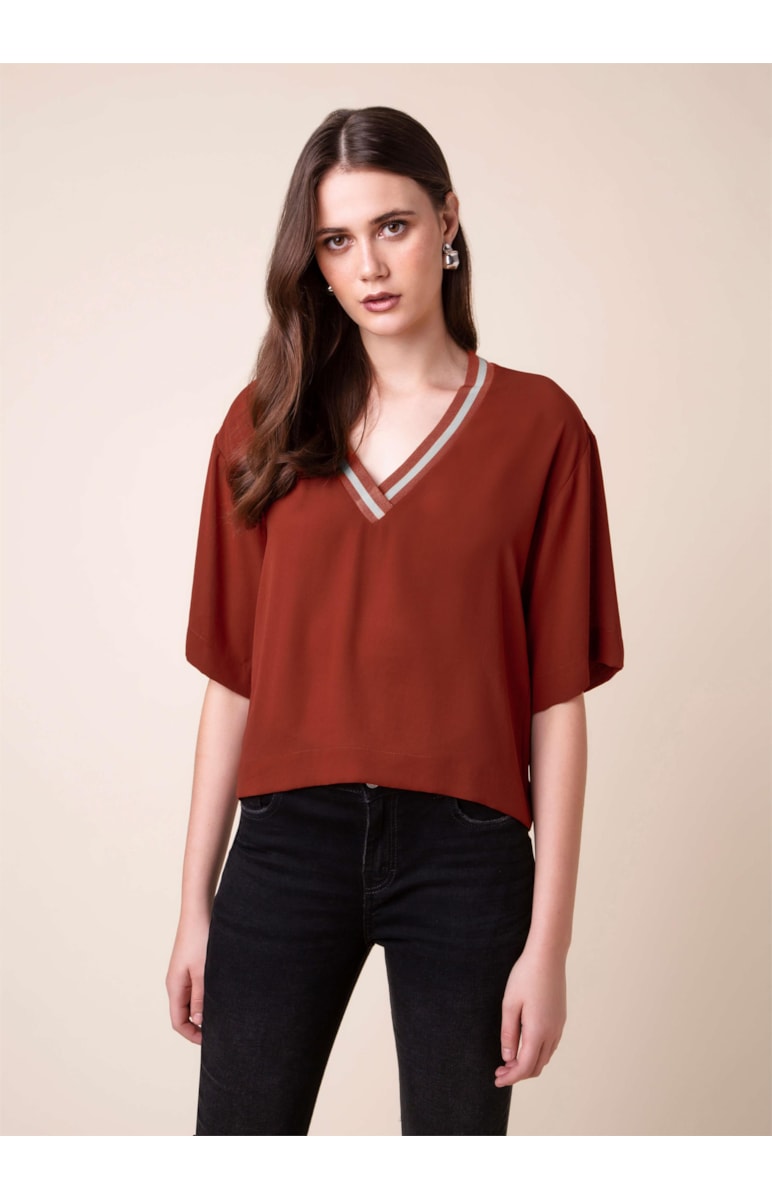 Blusa Retilínea Telha