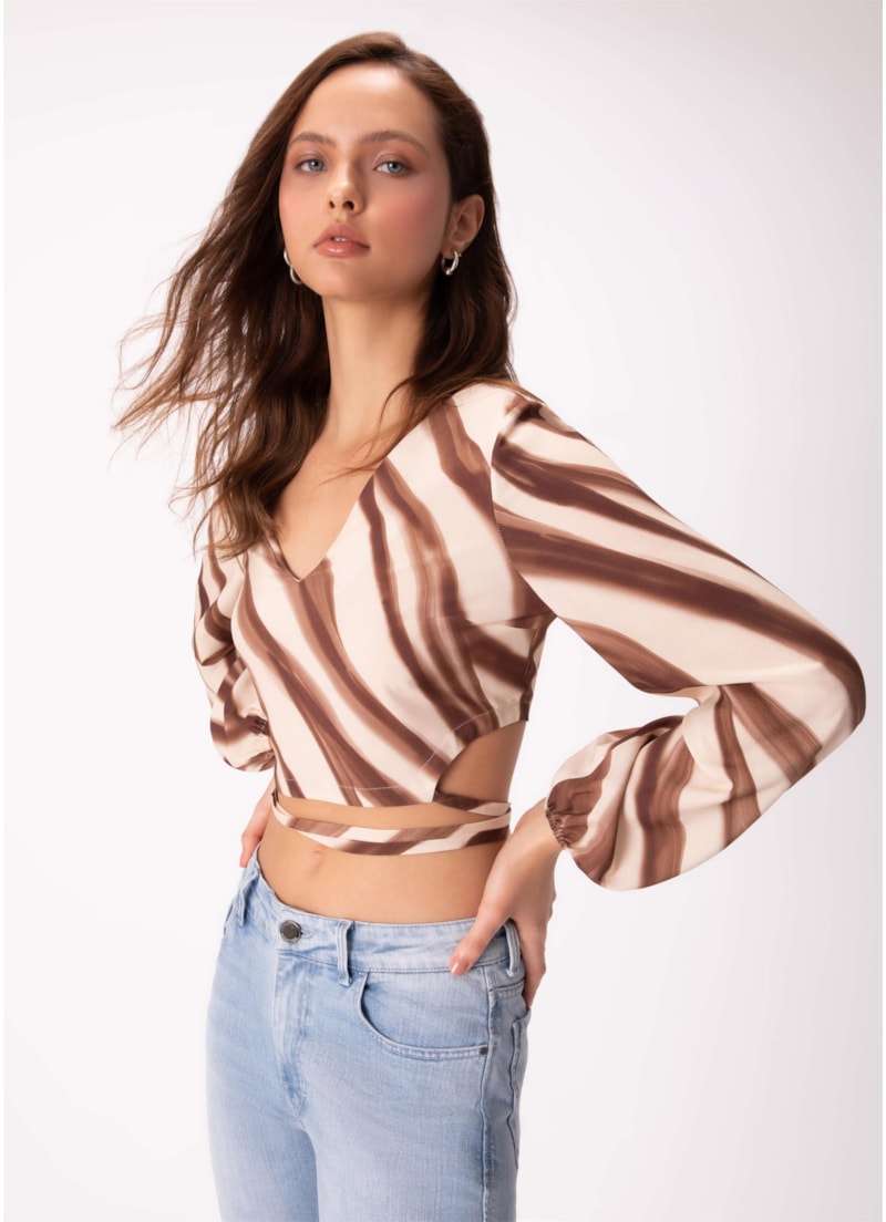 Blusa Savana Amarração Marrom