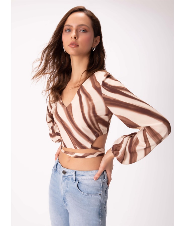 Blusa Savana Amarração Marrom