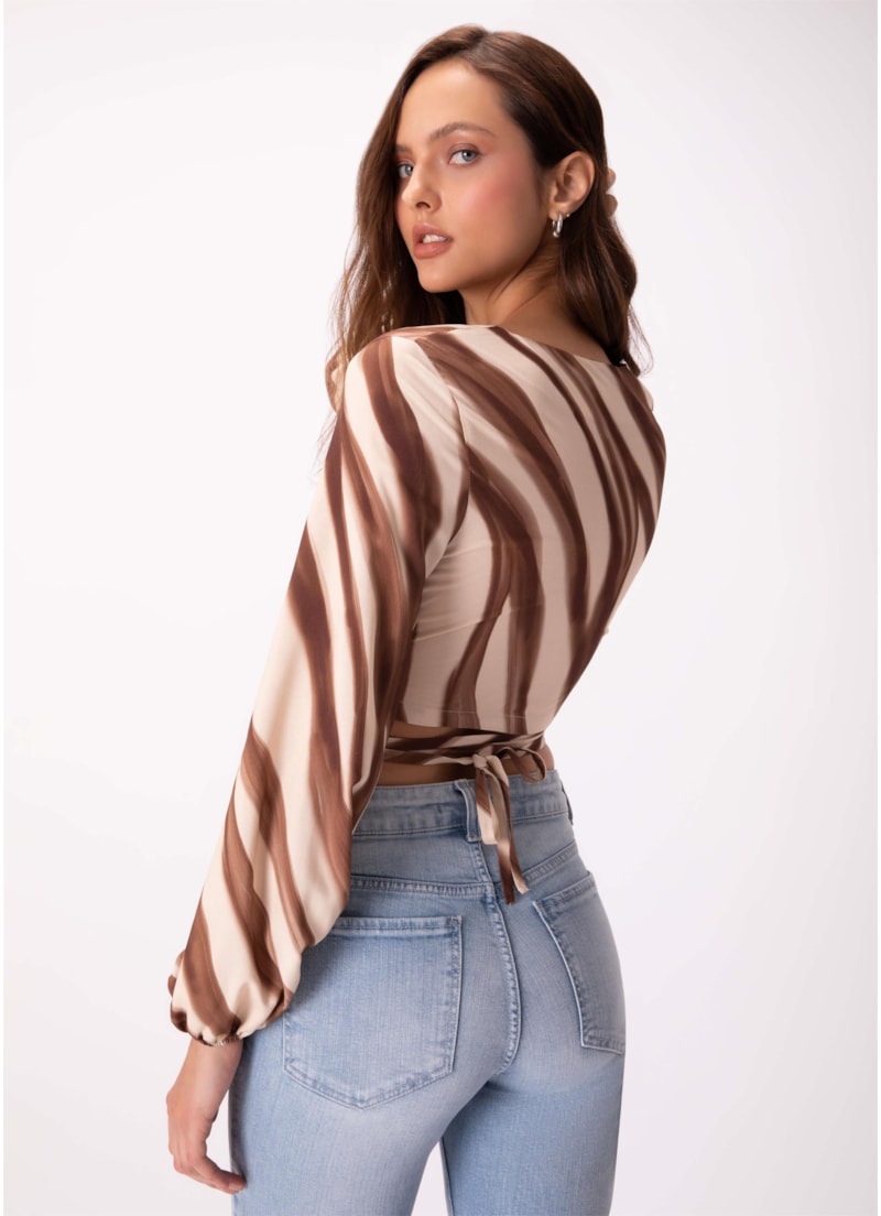 Blusa Savana Amarração Marrom