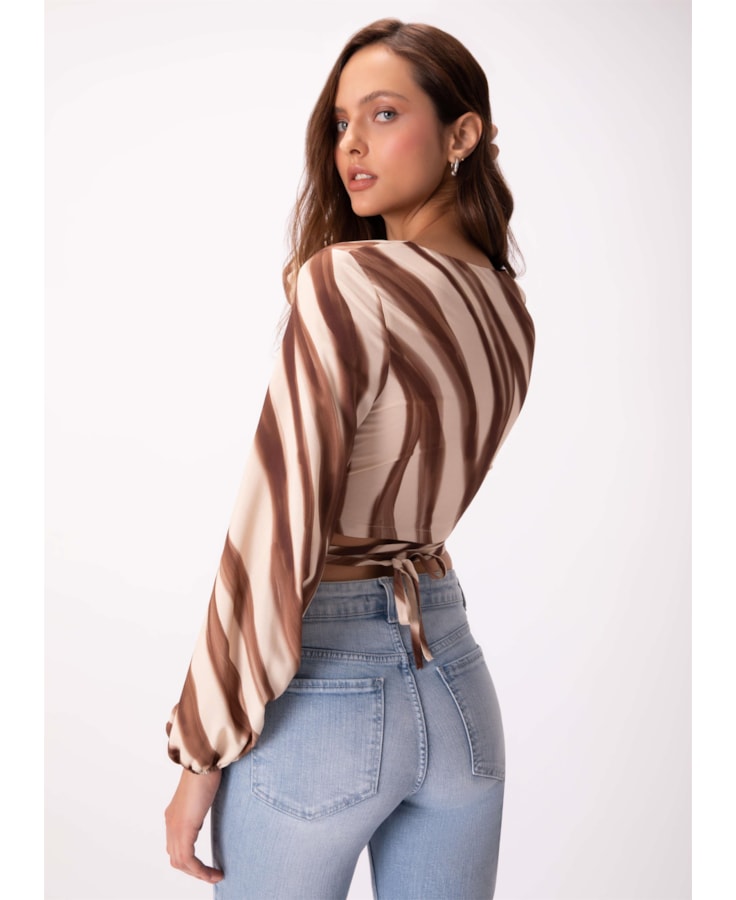 Blusa Savana Amarração Marrom