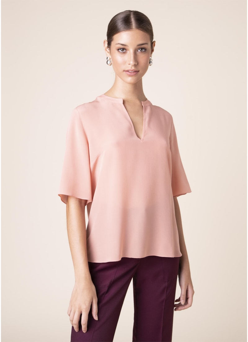 Blusa Seda Básica Nude