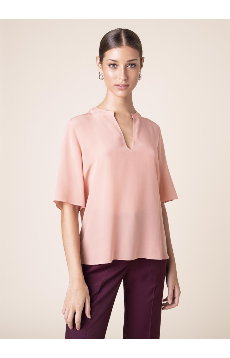 Blusa Seda Básica Nude