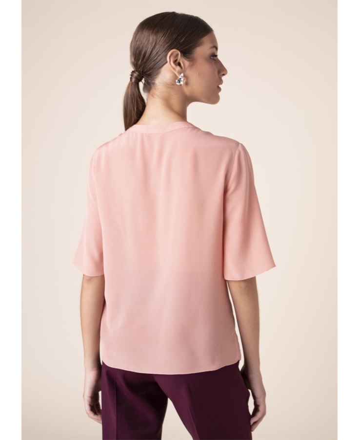 Blusa Seda Básica Nude