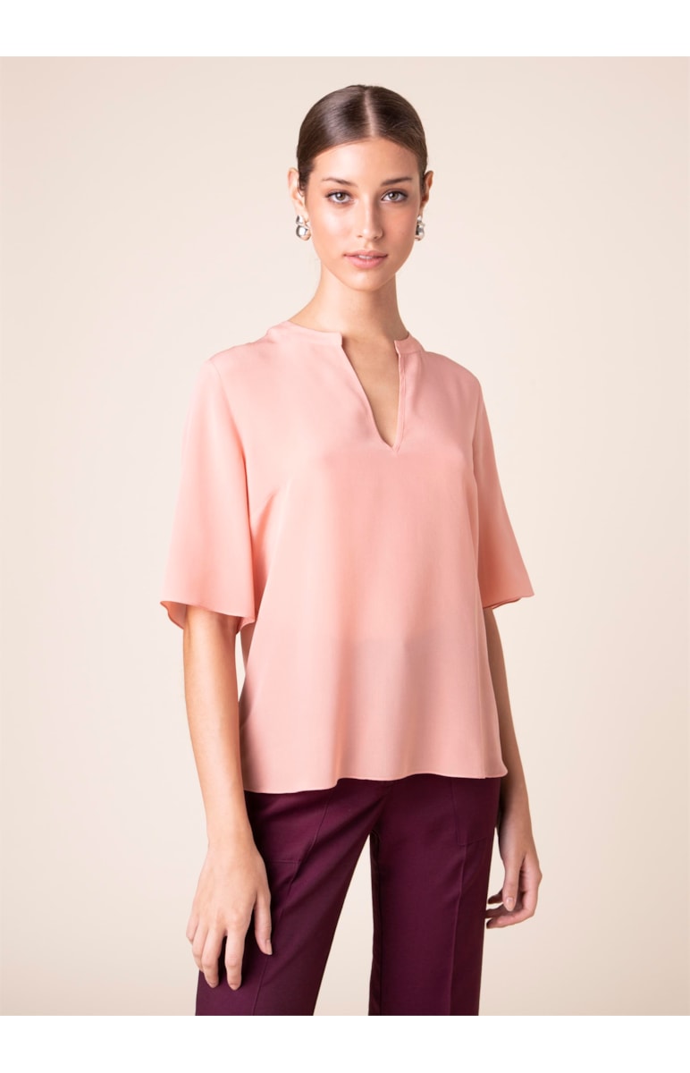 Blusa Seda Básica Nude
