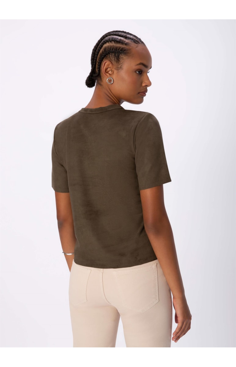 Blusa Suede Verde Militar